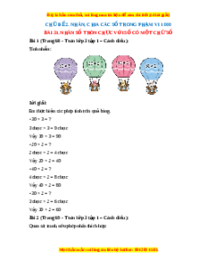 Giải Sgk Toán lớp 3 Bài 31: Nhân số tròn chục với một chữ số (Cánh diều)