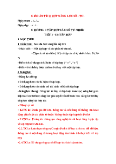 Giáo án NLS Toán 6 Kết nối tri thức Bài 1: Tập hợp