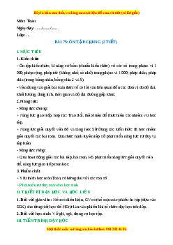 Giáo án Ôn tập chung Toán lớp 2 Kết nối tri thức