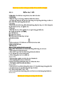 Giáo án Đề kiểm tra 1 tiết Sinh học 9