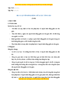 Giáo án Bài 12 KTPL 11 Kết nối tri thức: Quyền bình đẳng giữa các tôn giáo