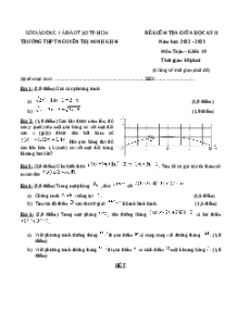 Đề thi giữa kì 2 Toán 10 trường THPT Nguyễn Thị Minh Khai - TP Hồ Chí Minh năm 2022-2023