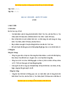 Giáo án Bài 13 Lịch sử & Địa lí lớp 4 Kết nối tri thức: Văn Miếu - Quốc Tử Giám