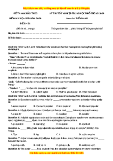 Đề Tốt nghiệp Tiếng Anh 2024 theo đề tham khảo (Đề 8)