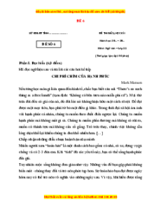 Đề thi giữa kì 1 Ngữ văn 11 Kết nối tri thức (đề 6)