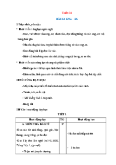 Giáo án Tuần 16 Tiếng Việt lớp 1 Cánh diều
