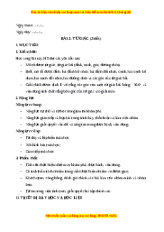 Giáo án Tứ giác Toán 8 Chân trời sáng tạo
