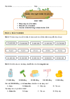 Bài tập cuối tuần Toán lớp 4 Chân trời sáng tạo (Học kì 2)