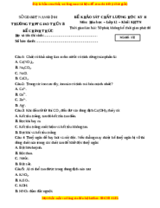 Đề thi giữa kì 2 Hóa học 12 trường THPT Giao Thuỷ B - Nam Định năm 2023
