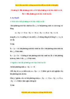 Lý thuyết Toán 10 Chân trời sáng tạo Chương 2 Bài 1: Bất phương trình bậc nhất hai ẩn