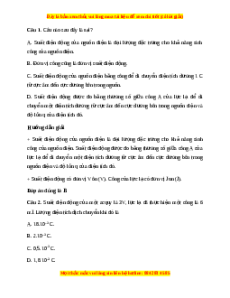 Trắc nghiệm Nguồn điện Vật lí 11 Kết nối tri thức