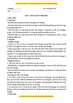 Giáo án Đơn chất nitrogen Hóa học 11 Chân trời sáng tạo