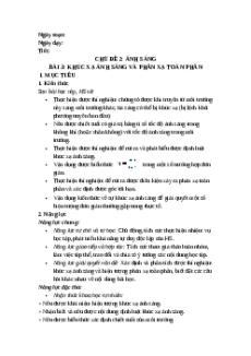Giáo án Bài 3 KHTN 9 Cánh diều (2024): Khúc xạ ánh sáng và phản xạ toàn phần