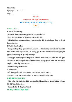 Giáo án Toán lớp 2 Kết nối tri thức Học kì 1