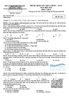 Đề thi thử tốt nghiệp Vật lí 2025 Sở GD và DT Bắc Ninh