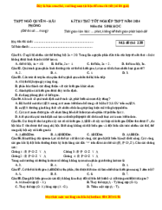 Đề thi thử tốt nghiệp Sinh học trường THPT Ngô Quyền - Hải Phòng lần 1 năm 2024