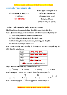 Đề thi cuối kì 2 Toán 6 Cánh diều (Đề 3)