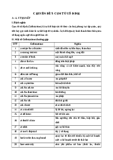 Chuyên đề Cụm từ cố định (Ôn thi Tốt nghiệp Tiếng Anh 2025)