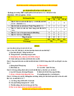 Đề thi cuối kì 2 Lịch sử 11 Chân trời sáng tạo - Đề 1