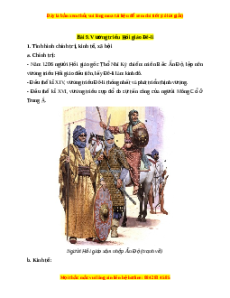 Lý thuyết Lịch sử 7 Chân trời sáng tạo Bài 9: Vương triều Hồi giáo Đê-li