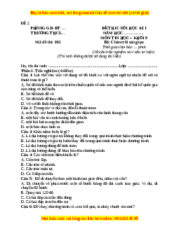 Đề thi cuối kì 2 Tin học 8 Chân trời sáng tạo (Đề 2)