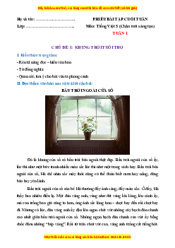 Bài tập cuối tuần Tiếng Việt lớp 5 Chân trời sáng tạo Học kì 1