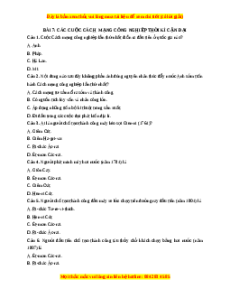 Trắc nghiệm Bài 7 Lịch Sử 10 Kết nối tri thức: Các cuộc cách mạng công nghiệp thời kì cận đại
