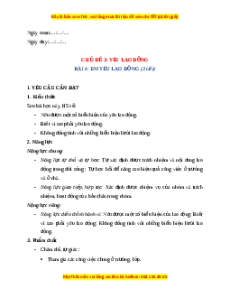 Giáo án Bài 4 Đạo đức lớp 4 Chân trời sáng tạo: Em yêu lao động