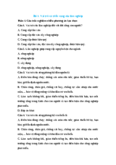 Trắc nghiệm Bài 1: Vai trò và triển vọng của lâm nghiệp Công nghệ 12 Lâm nghiệp-Thủy sản Kết nối