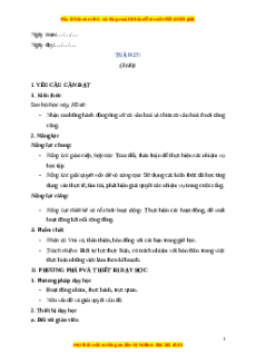 Giáo án Tuần 27 HĐTN lớp 4 Kết nối tri thức
