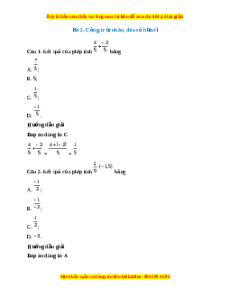 Trắc nghiệm Cộng, trừ, nhân, chia số hữu tỉ Toán 7 Kết nối tri thức