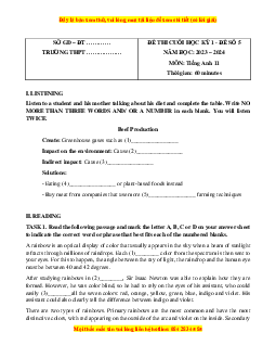 Đề thi cuối kì 1 Tiếng Anh 11 Global success (Đề 5 kèm file nghe)