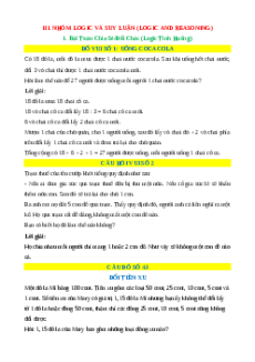 Bài Toán Chia Sẻ - Đổi Chác (Logic Tình Huống) - Toán đố, Toán IQ (có lời giải)