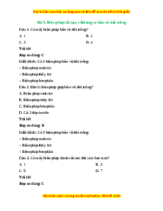 Trắc nghiệm Bài 5: Biện pháp cải tạo, sử dụng và bảo vệ đất trồng Công nghệ 10 Cánh diều