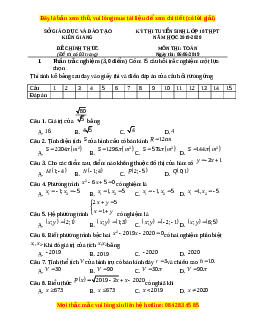 Đề thi vào 10 môn Toán tỉnh Kiên Giang năm 2020