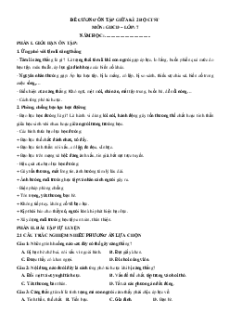 Đề cương Giữa kì 2 GDCD 7 Chân trời sáng tạo (có lời giải)