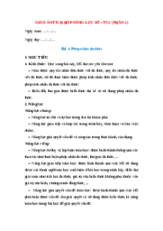 Giáo án Bài 4 Toán 8 Kết nối tri thức (năng lực số)