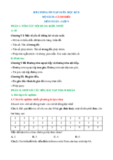 Đề cương ôn tập Giữa kì 2 Toán 9 Cánh diều