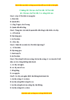 Trắc nghiệm Bài 10 Địa lí 6 Kết nối tri thức: Cấu tạo của Trái Đất. Các mảng kiến tạo
