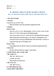 Giáo án Bài 1: Sử dụng bài trình chiếu trong trao đổi thông tin Tin học 9 Cánh diều