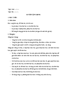 Giáo án Luyện tập chung trang 52 Toán 9 Kết nối tri thức