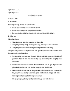 Giáo án Luyện tập chung trang 52 Toán 9 Kết nối tri thức