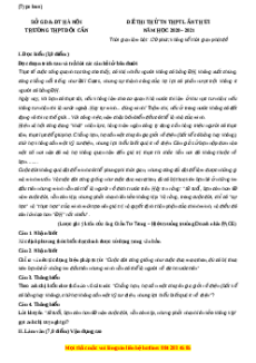 Đề thi thử Ngữ Văn trường Đội Cấn lần 1 năm 2021