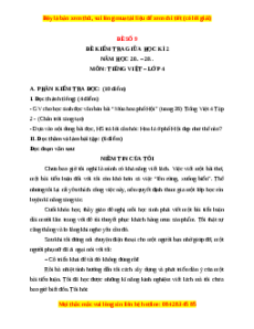 Đề thi giữa kì 2 Tiếng Việt lớp 4 Chân trời sáng tạo (Đề 9)