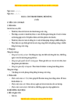 Giáo án Bài 11 Khoa học lớp 4 (Chân trời sáng tạo): Âm thanh trong đời sống