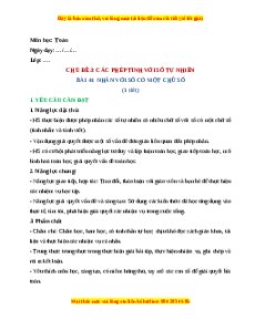 Giáo án Nhân với số có một chữ số Toán lớp 4 Chân trời sáng tạo