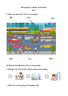 Đề thi giữa kì 1 Tiếng Anh lớp 5 Family and Friends (Đề 1 có file nghe)