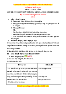 Giáo án Bài 4 Tin học lớp 4 Chân trời sáng tạo: Tìm kiếm thông tin trên internet