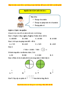 Bài tập cuối tuần Toán lớp 5 Kết nối tri thức Tuần 1