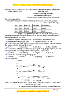 Đề minh họa THPT Quốc Gia Địa lí năm 2023